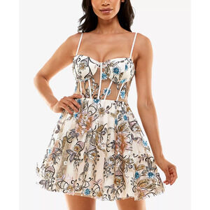 B DARLIN Juniors' Embroidered Corset Dress | SIZE 11/12